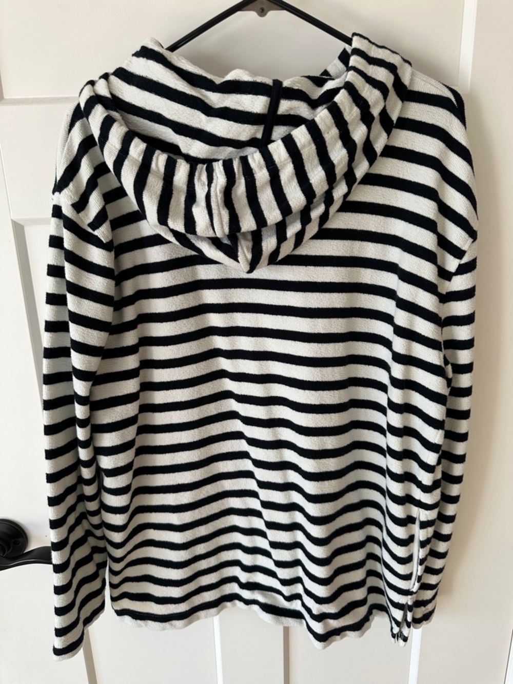 Ava & Viv Black and White Striped Hooded Sweater - Picture 3 of 3